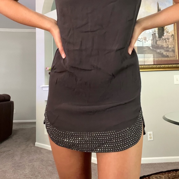 EUC Gray Sparkly Straight Mini Dress - Picture 3 of 6